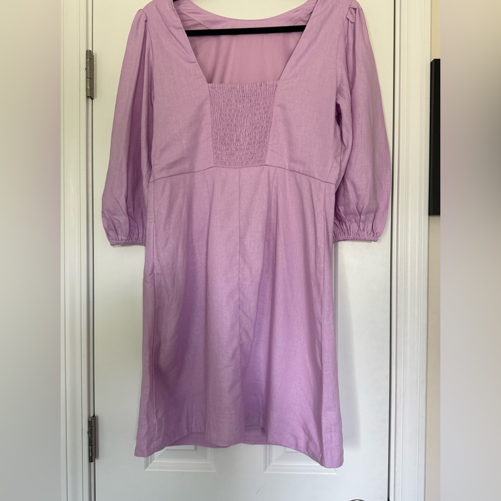 NWT Ann Taylor Lavender Puff Sleeve Linen Dress
Perfect for Spring! - Picture 5 of 6